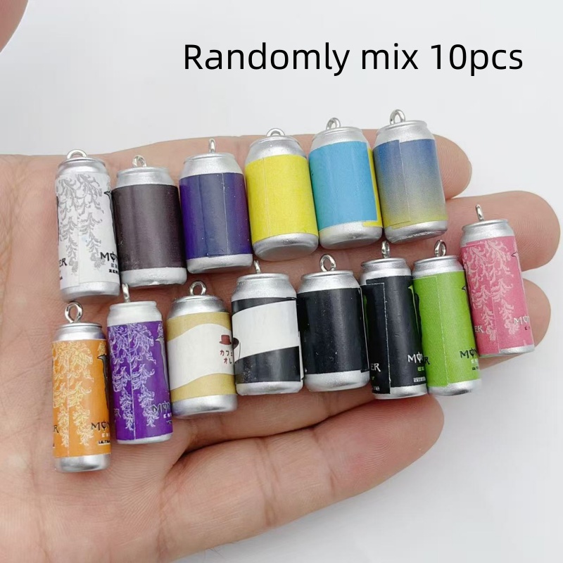 Drop Earrings - 10Pcs Mini Simulation Beverage Can Resin