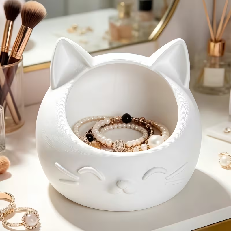 Jewels On Watches - Mini Cartoon Cat-Shaped Storage Box Cute
