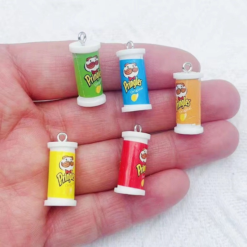 Drop Earrings - 10pcs Simulation 3D Bucket Potato Chips