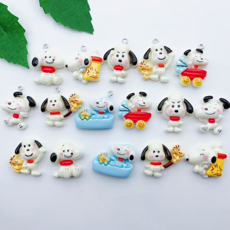 Drop Earrings - 12pcs resin cartoon dog pendant, DIY