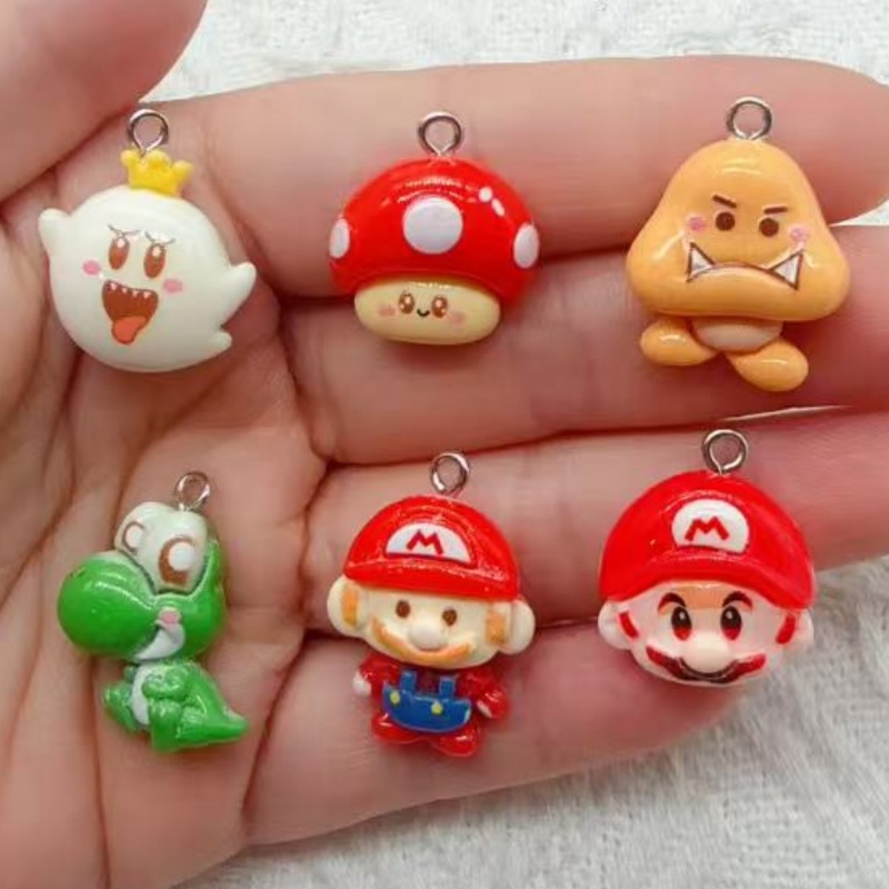 Drop Earrings - 10pcs resin cartoon pendant, DIY jewelry