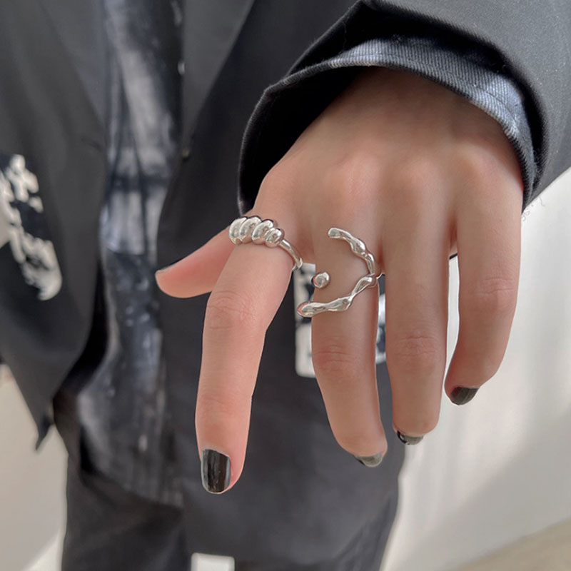Couple Ring Set - VENTFILLE 925 Sterling Silver Irregular Texture