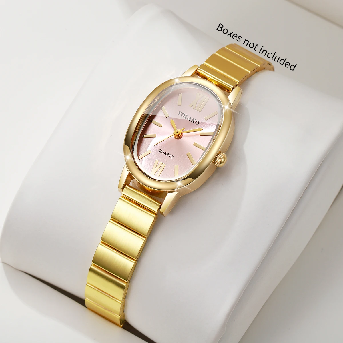 Jewelry Watches For Women - Elegant Pink Dial Women Watch Golden