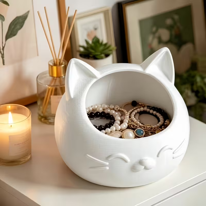 Mini Cartoon Cat-Shaped Storag - Jewels On Watches recension och pris
