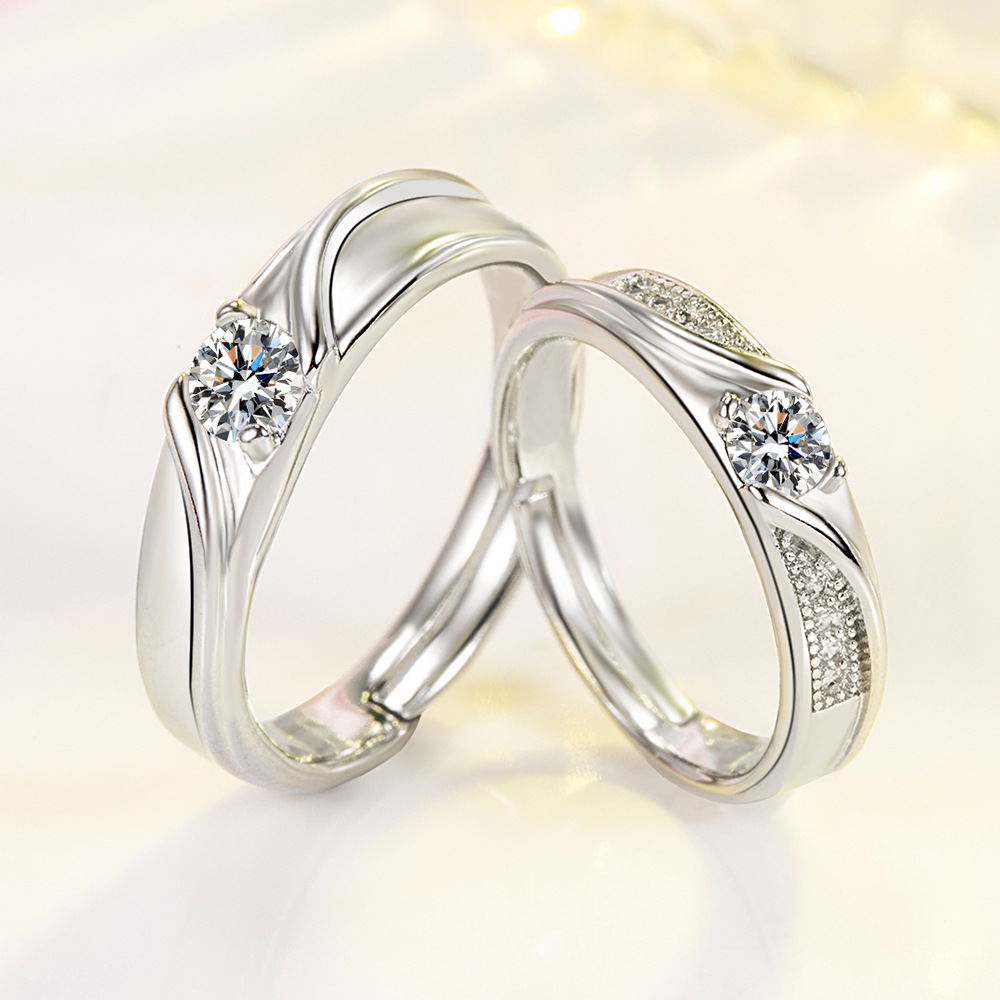 2pcs 925 Sterling Silver Coupl - Couple Ring Set recension och pris