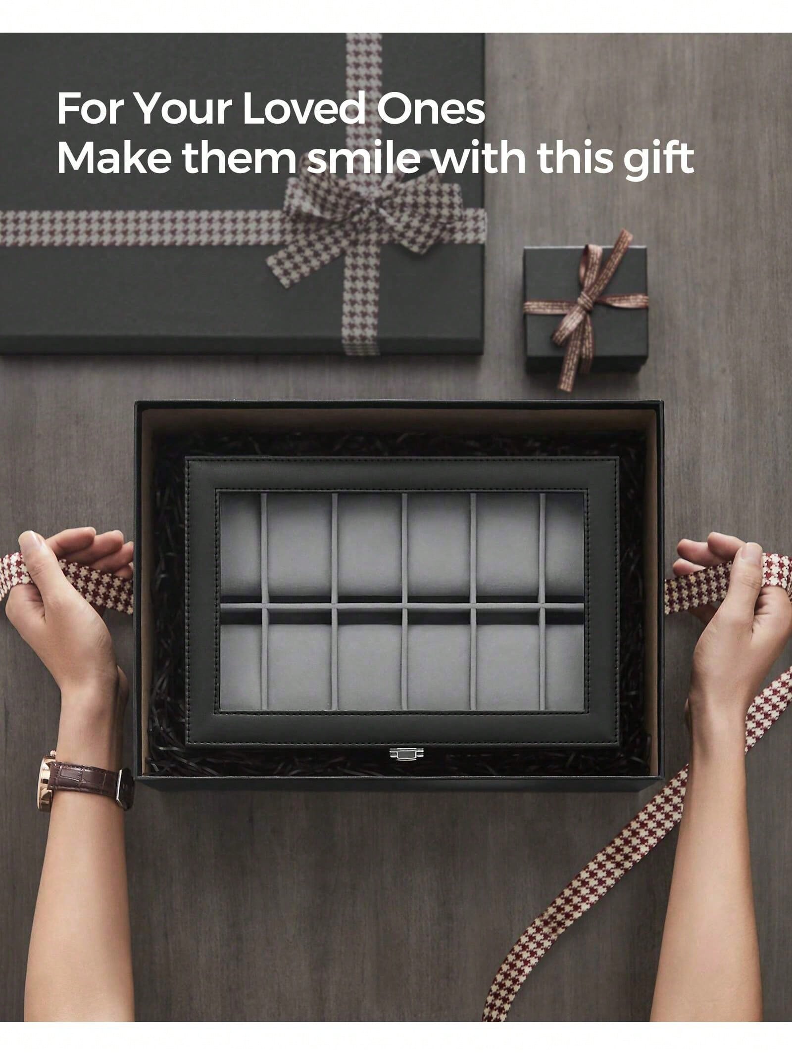 12-Slot Lockable Watch Box wit - Watch Display Box recension och pris