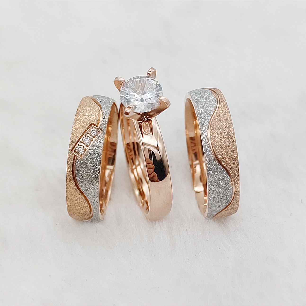 Proposal 3pcs Marriage Promise - Couple Ring Set recension och pris