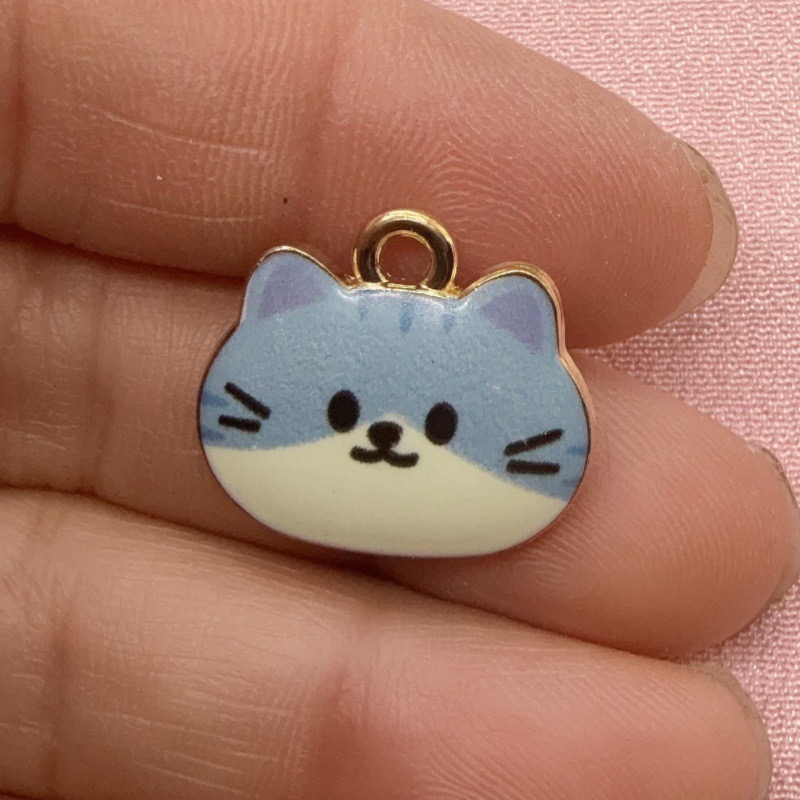 12pcs Printed Cat Head Alloy D - Drop Earrings recension och pris
