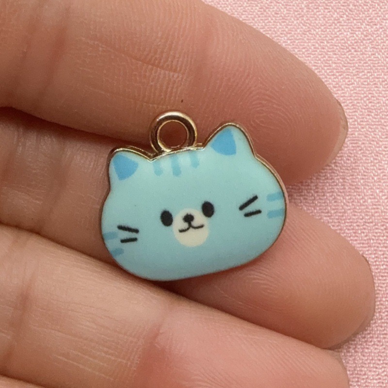 12pcs Printed Cat Head Alloy D - Drop Earrings recension och pris